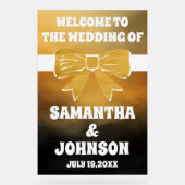 Mariage Black Gold Bow Bienvenue (Recto)
