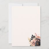 Mariage Black & Gold Floral Enregistrer La Carte D (Dos)