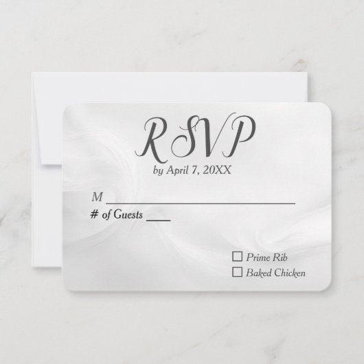 Mariage blanc Abstrait RSVP (Devant)
