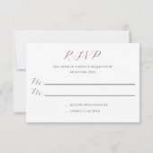 Mariage blanc aquarelle Roses RSVP (Dos)