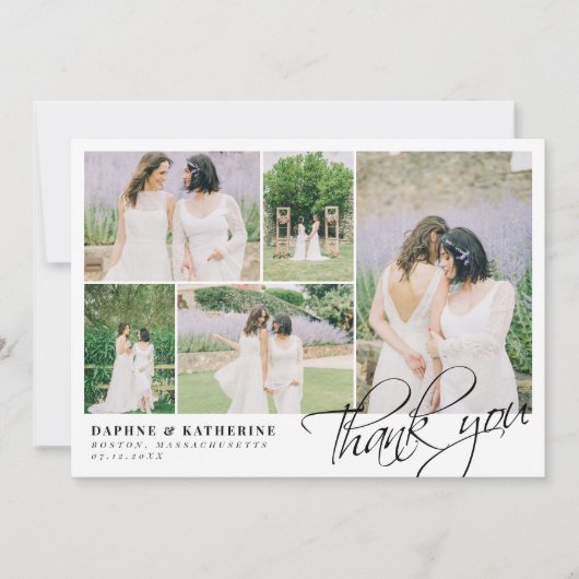Mariage blanc Collage photo Merci de script (Devant)
