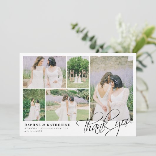 Mariage blanc Collage photo Merci de script (Debout devant)