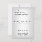 Mariage blanc élégant RSVP Coeurs rouges (Dos)