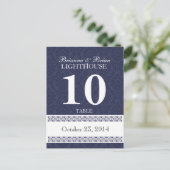 Mariage blanc et marine Numéro de table Réception  (Debout devant)