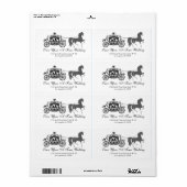 Mariage blanc et noir Cheval et Étiquette de trans (Feuille entière)