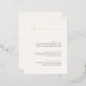 Mariage blanc Foil moderne Détails Carte de boîtie (Recto/Verso)