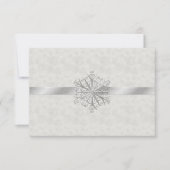 Mariage blanc hiver et Silver Snowflake RSVP (Devant)