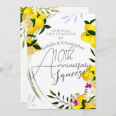 Mariage blanc Invitation à l'anniversaire de Lemon (Devant / Derrière)