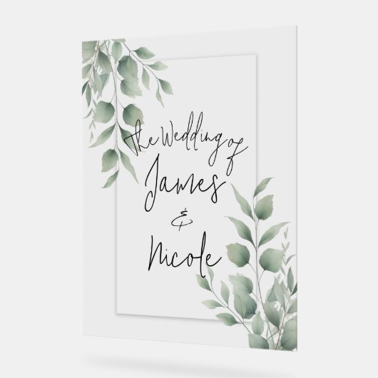 Mariage Blanc Moderne avec un Minimum de Feuillage (Angle)