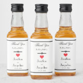Mariage Blanc Romantique Mini Étiquette 'Merci' (Bouteilles)