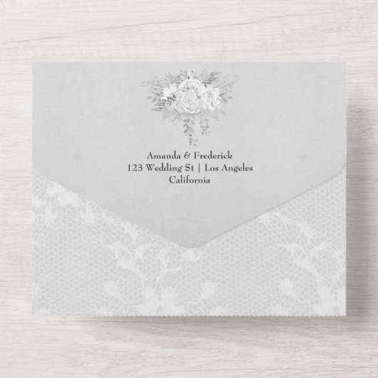 Mariage blanc tout en une invitation (Verso)