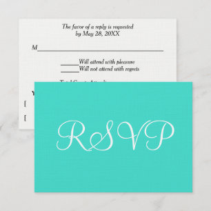 Mariage blanc turquoise RSVP