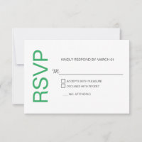 Mariage blanc vert marin moderne Réponse RSVP Répo