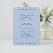 Mariage bleu acier uni léger RSVP (Debout devant)