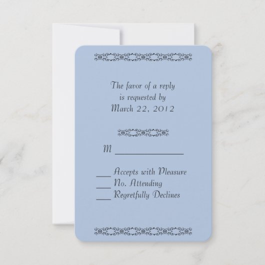 Mariage bleu acier uni léger RSVP (Devant)