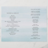 Mariage bleu aquarelle. Programme élégant plié (Dos)