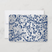 Mariage bleu argent RSVP (Dos)