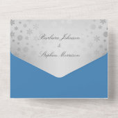 Mariage Bleu Argent Tout en une invitation (Verso)