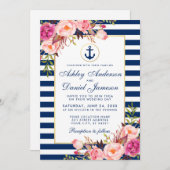Mariage Bleu Bleu Bleu Bleu Bleu Bleu Invitation r (Devant / Derrière)