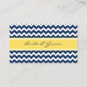 Mariage bleu Chevron Table Place Paramètre Cartes (Dos)