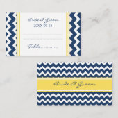 Mariage bleu Chevron Table Place Paramètre Cartes (Devant / Derrière)