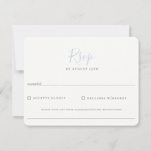 Mariage bleu clair minimaliste RSVP (Devant)