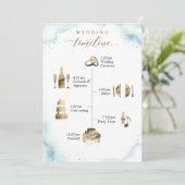 Mariage bleu Dusty - Accueil et carte de montage (Debout devant)