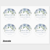 Mariage bleu Dusty Favoriser Merci Sticker rond (Feuille)