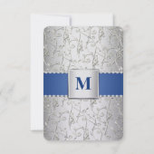 Mariage bleu et argenté RSVP (Dos)