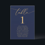 Mariage bleu et or de la Marine Numéro de table de<br><div class="desc">Belle,  élégante,  moderne et minimaliste,  carte numéro de table. Entièrement personnalisable. **VEUILLEZ NOTER : Pour commander,  il vous suffit d'ajuster votre numéro de table et d'ajouter chaque numéro à votre panier séparément. Vérifiez ensuite une fois que vous avez terminé.</div>