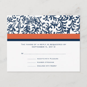 Mariage bleu et orange RSVP