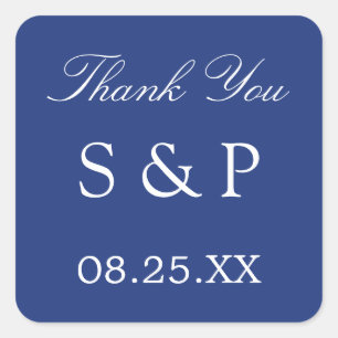Mariage bleu foncé Favoriser Merci Sticker