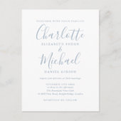 Mariage bleu foncé Signature Script Invitation (Devant)