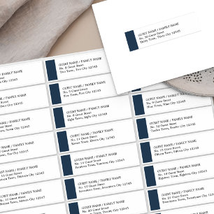 Mariage bleu marine 30 Étiquettes de adresse invit