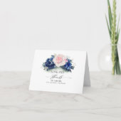 Mariage bleu marine et rose Merci (Devant)