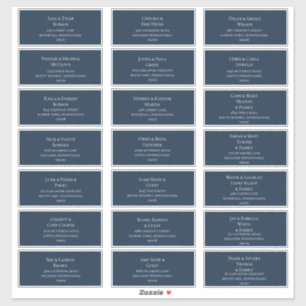Mariage bleu marine Étiquettes de adresse invités