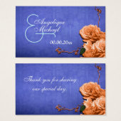 Mariage bleu orange merci à plat (Devant & derrière)
