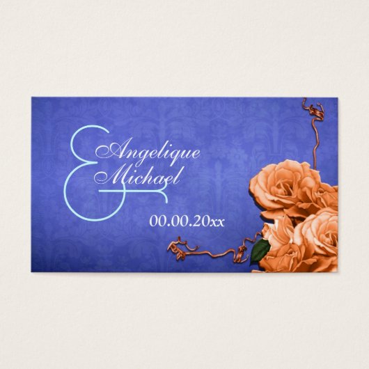 Mariage bleu orange merci à plat (Devant)