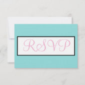 Mariage Bleu Pastel Rose Blanc RSVP (Devant)