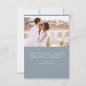 Mariage bleu poussiéreux Merci photo minimaliste (Dos)