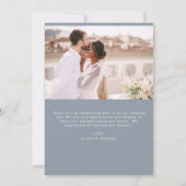 Mariage bleu poussiéreux Merci photo minimaliste (Dos)