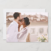 Mariage bleu poussiéreux Merci photo minimaliste (Dos)