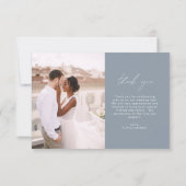 Mariage bleu poussiéreux Merci photo minimaliste (Dos)