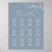 Mariage bleu poussiéreux minimal 12 Tableau de siè (Devant)