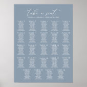 Mariage bleu poussiéreux minimum 24 Tableau de siè (Devant)