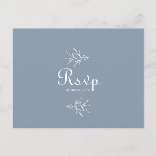 Mariage bleu poussiéreux minimum Choix de menu Rép (Devant)