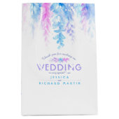 Mariage bleu rose fleurs merci pour le sac cadeau (Devant)