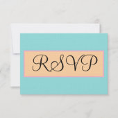 Mariage Bleu Turquoise Argent Rose RSVP (Devant)