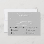 Mariage Bleu Turquoise Argent Rose RSVP (Dos)