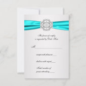 Mariage bleu turquoise RSVP (Dos)